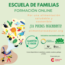 Curso online “Escuela de familias para una alimentación saludable y sostenible”