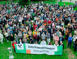 EHUk aho batez arbuiatu du Palestinako genozidioa, geldialdi instituzionalean egindako elkarretaratzeetan